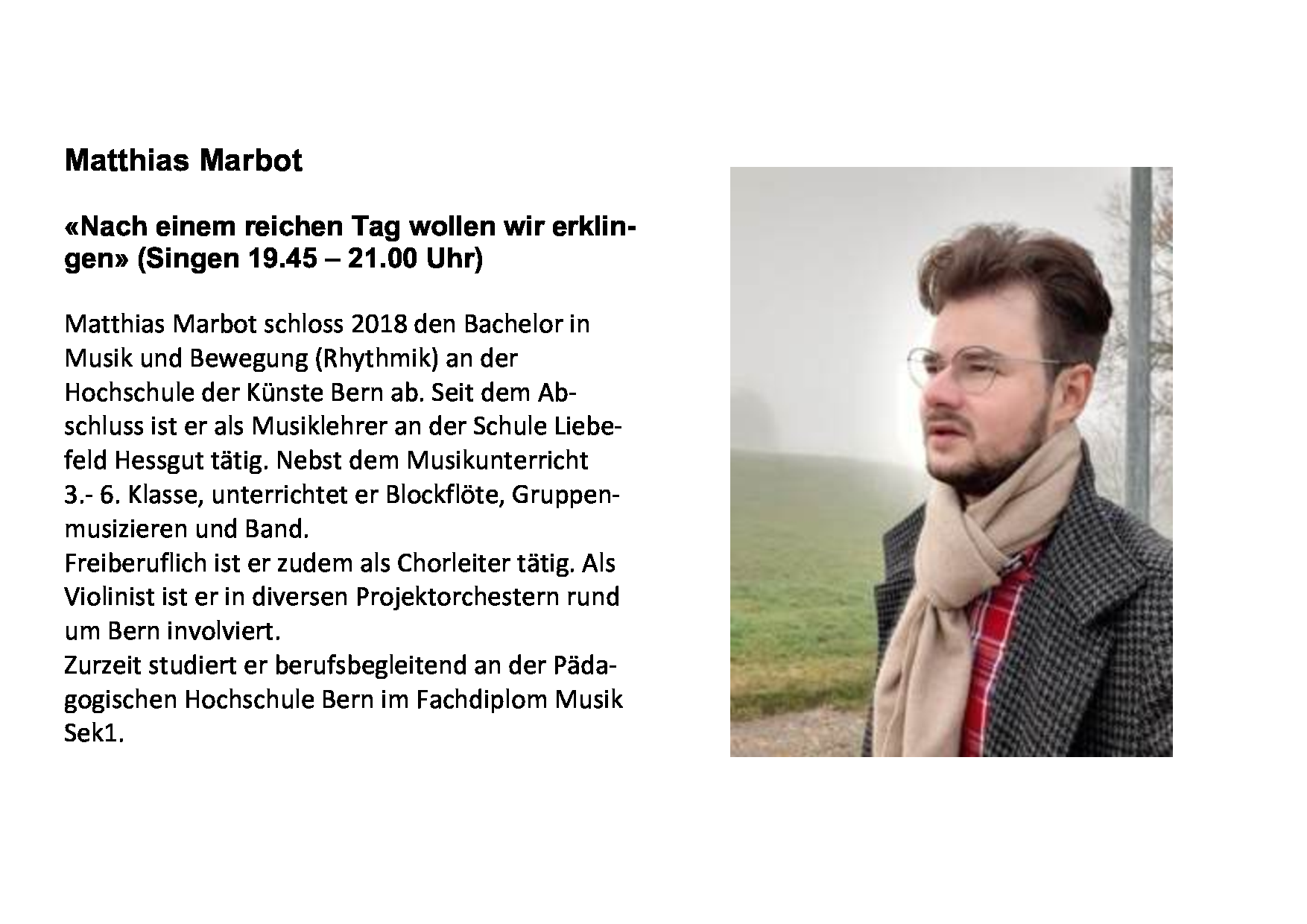 Matthias Marbot, Liebefeld